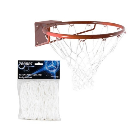 Купить Сетка баскетбольная Torres, нить 4 мм, белая в Вязниках 