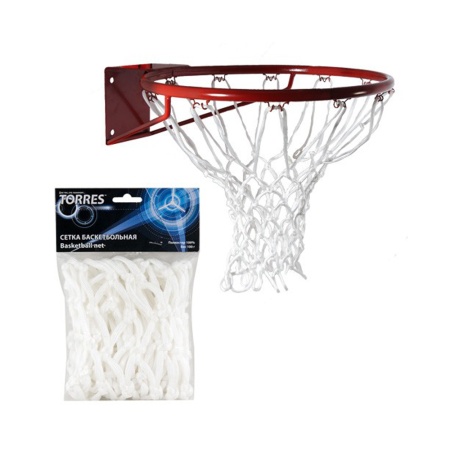 Купить Сетка баскетбольная Torres, нить 6 мм, белая в Вязниках 